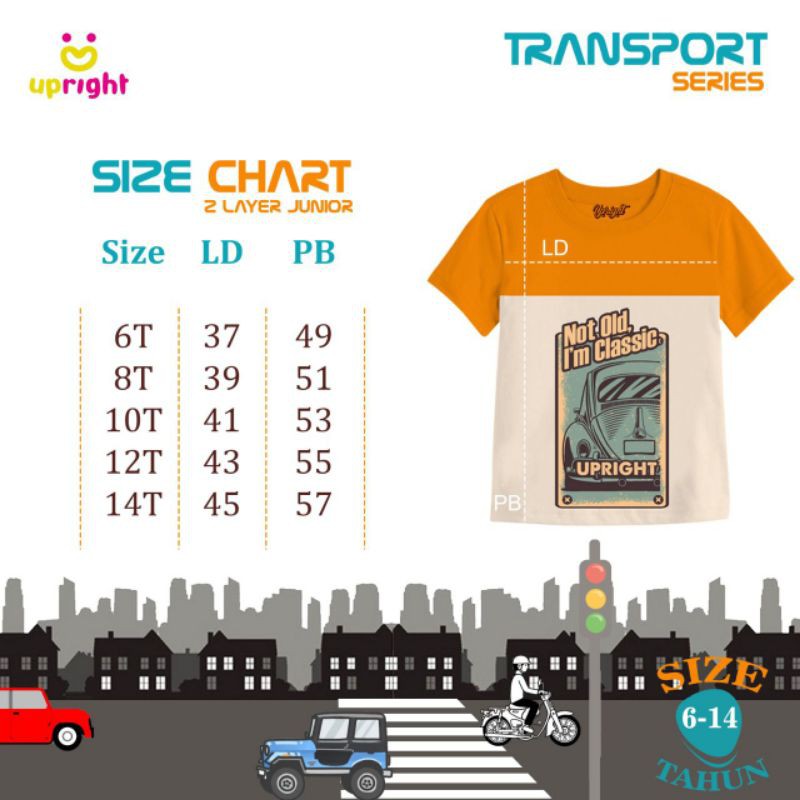 upright 2 layer tee 6-14t