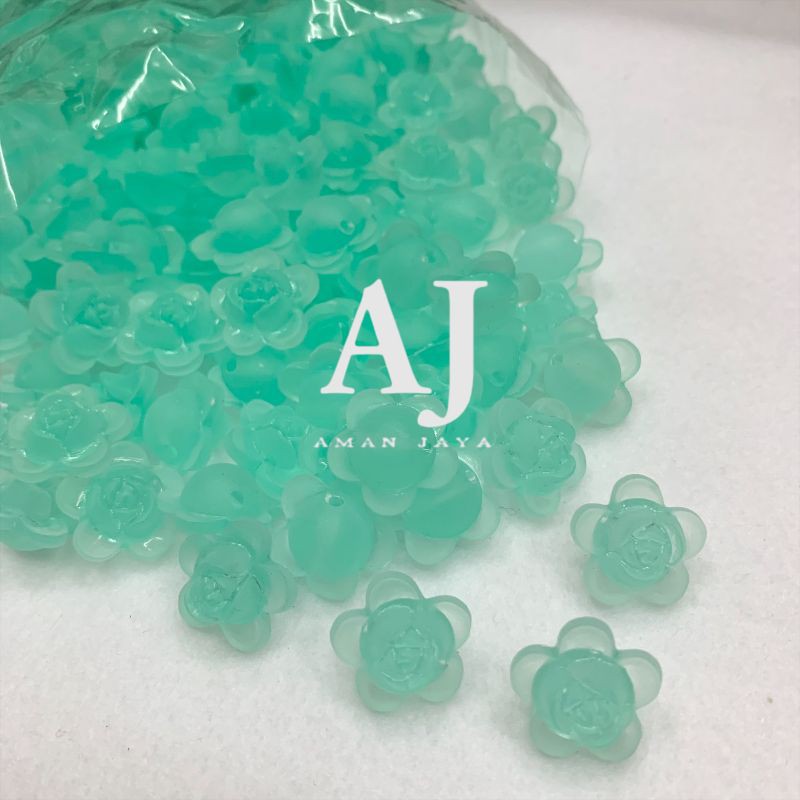 Manik Bunga Mawar Rose Besar Doff Mote Resin