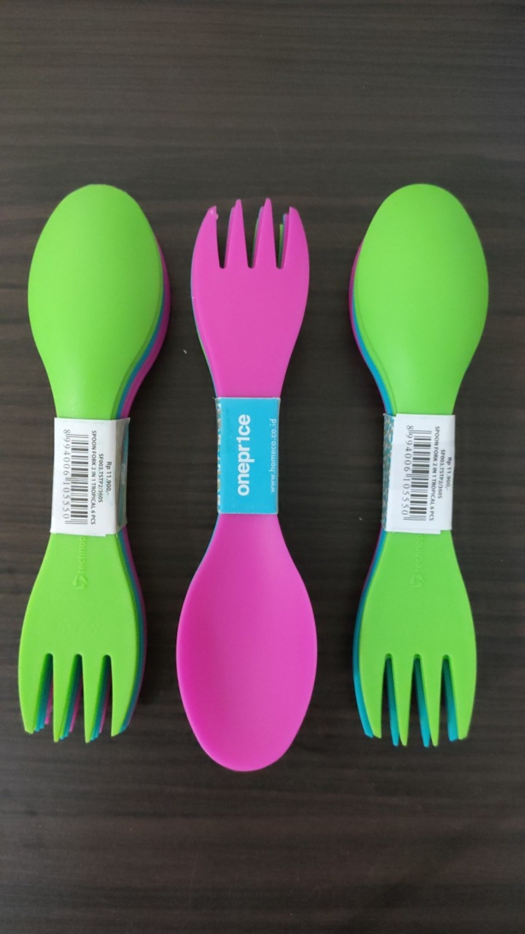 Technoplast Spoon Fork 2in1 Tropical Sendok Garpu 6pcs