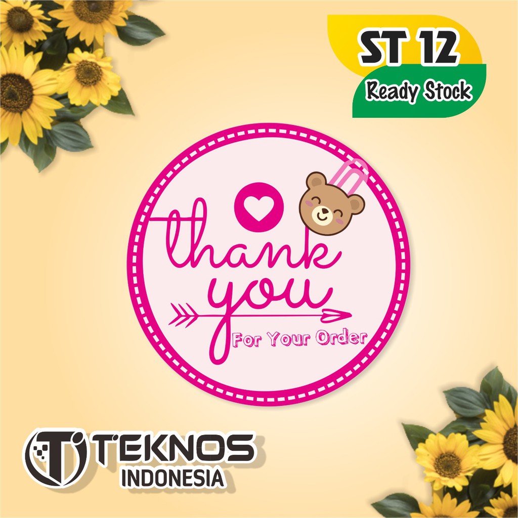 

[75 PCS] STIKER LABEL THANK YOU FOR YOUR ORDER ST 12