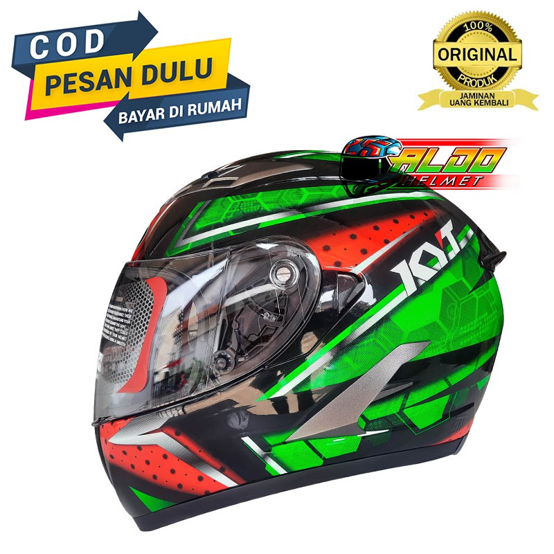 HELM KYT FALCON MOTIF ALL STAR BLACK GREEN FLUO ORIGINAL