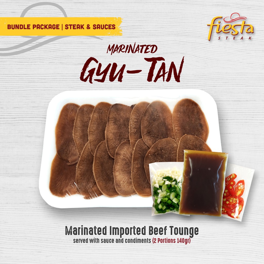 

Fiesta Steak Marinated Gyutan with Saos Gyutan - Daging Lidah Sapi Sliced Impor Frozen