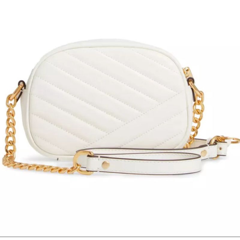 Tory Burch Kira Chevron Small Camera Bag White