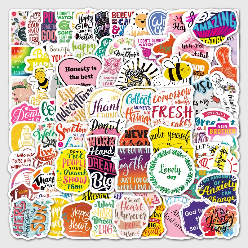 Zhang inspirational Bahasa Inggris pribadi grafiti stiker Laptop Bagasi skuter mobil dekorasi stiker