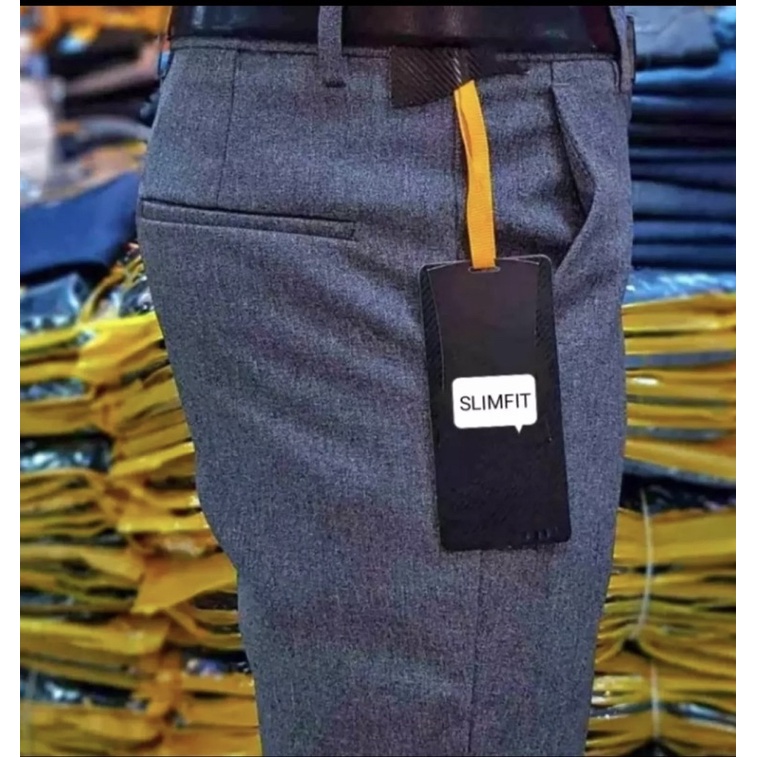 CELANA BAHAN FORMAL PRIA SLIMFIT