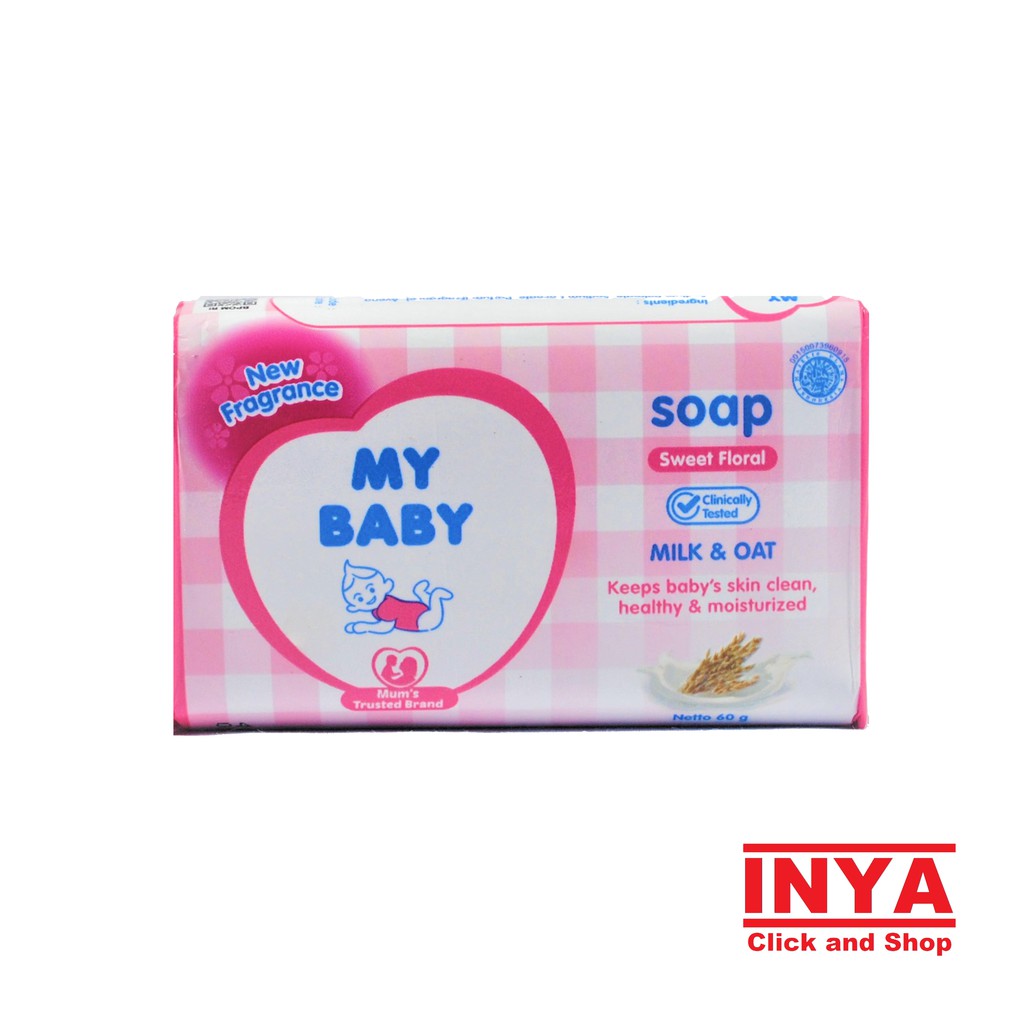 MY BABY SOAP SWEET FLORAL, MILK AND OAT 60gr - Sabun Bayi