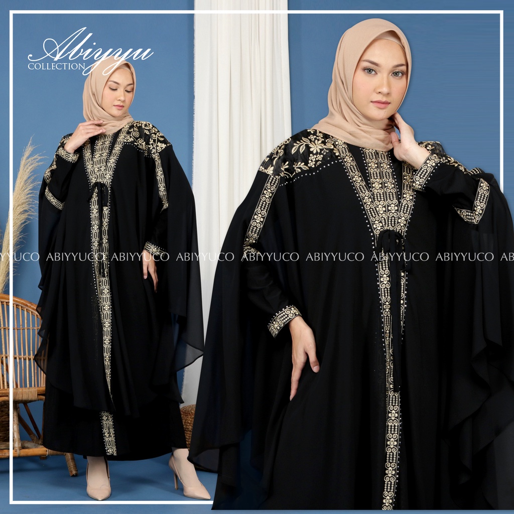 Abiyyuco TA9013 | Gamis Abaya Turkey Busui Turki Hitam Mewah Turky Warna Warni Elegan Turkiy Terbaru