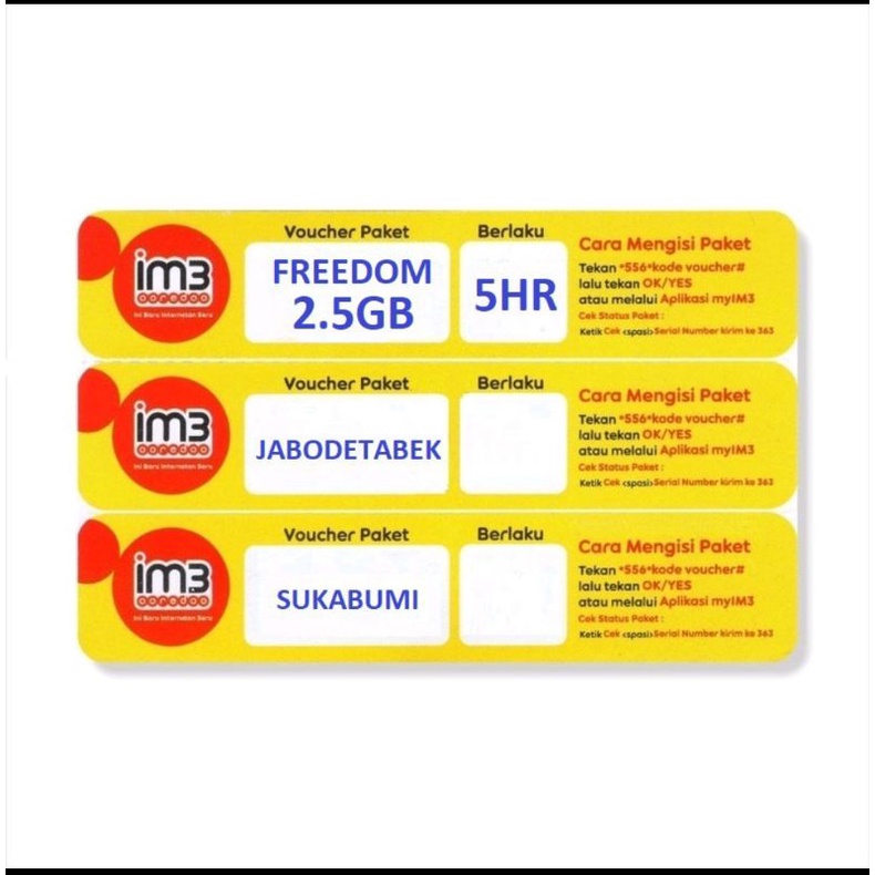 [handphone] FREEDOM 2,5GB 5HARI JABODETABEK SUKABUMI