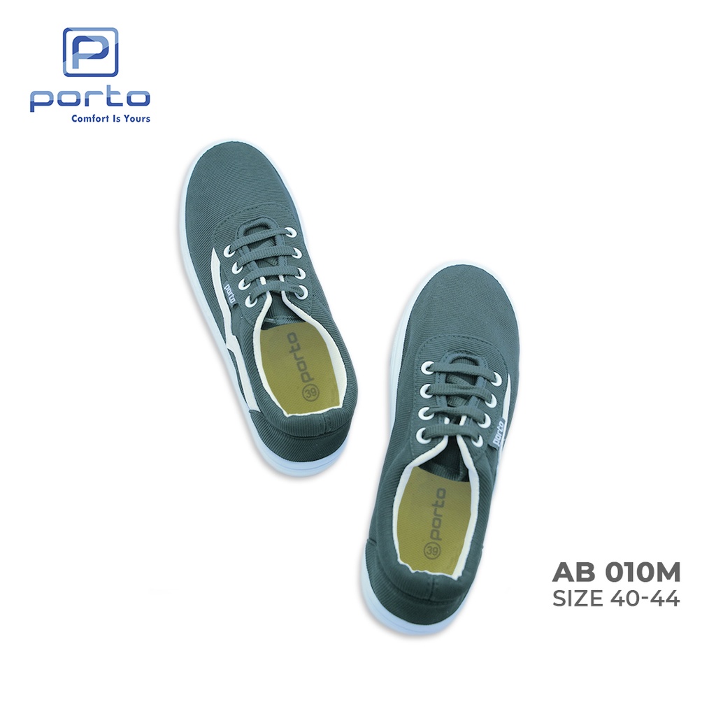 AB010M - Porto Leveling Sepatu Sneakers Pria Size 39 - 43 Simple Casual Nyaman Terbaru Casual Original