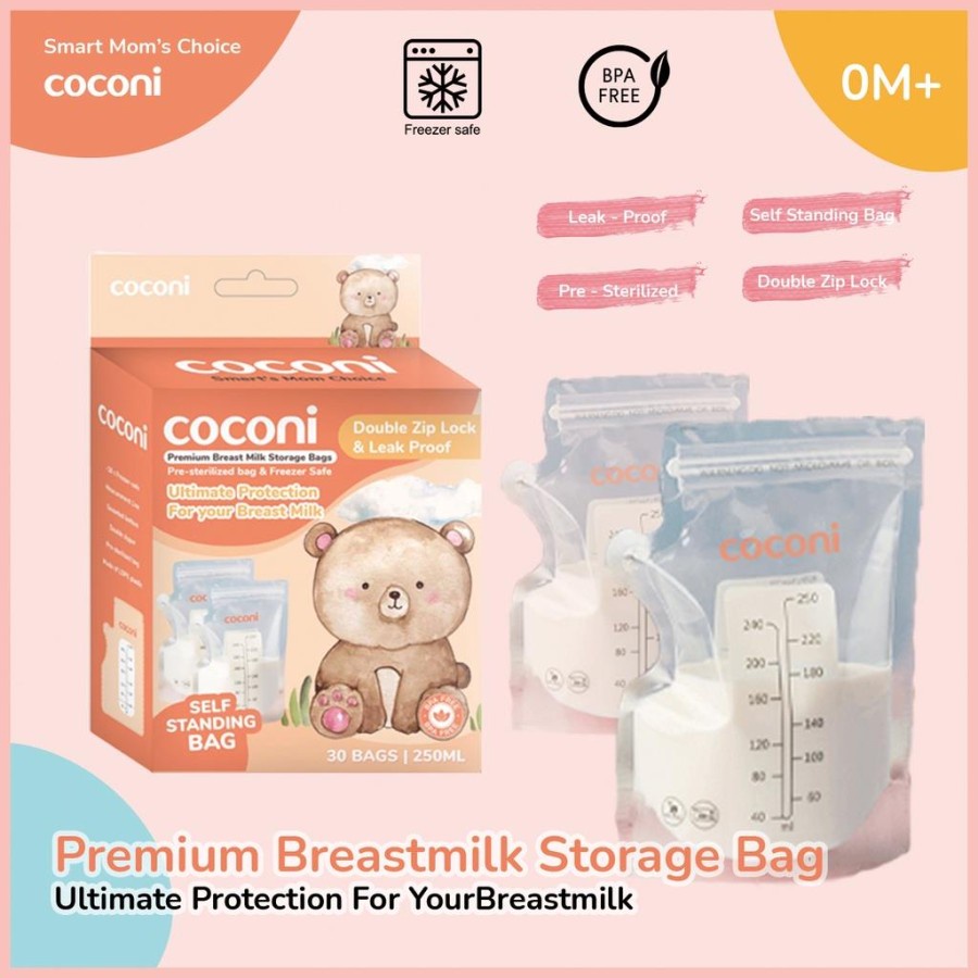 Coconi Premium Breast Milk Storage Bags 250ml 30bags | Kantong Asi