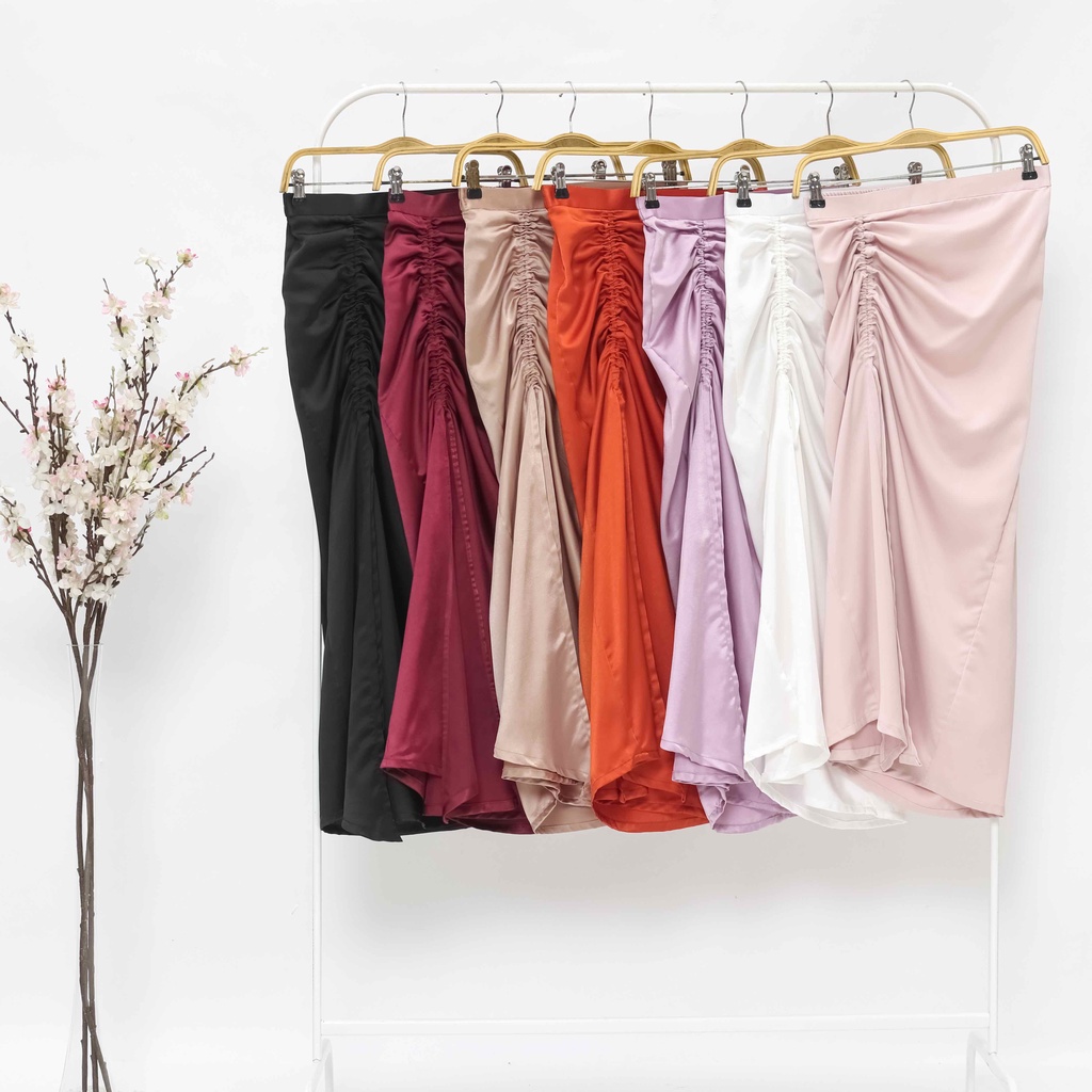 ARLA Calla Skirt - Atasan Wanita Blouse Rok Celana Panjang Kulot Polos Motif Bunga Payet Hijab Bride