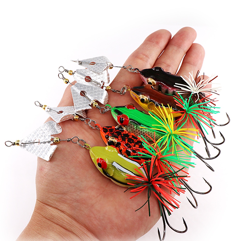 Umpan Pancing Bentuk Katak / Ular Ukuran 13.5cm 9g Dengan Kail Ganda