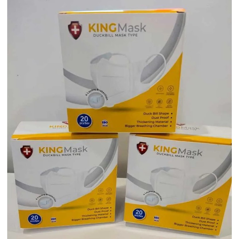 Duckbill Kingmask 4 Ply 1 Box isi 20 Pcs Premium Face Mask - Putih