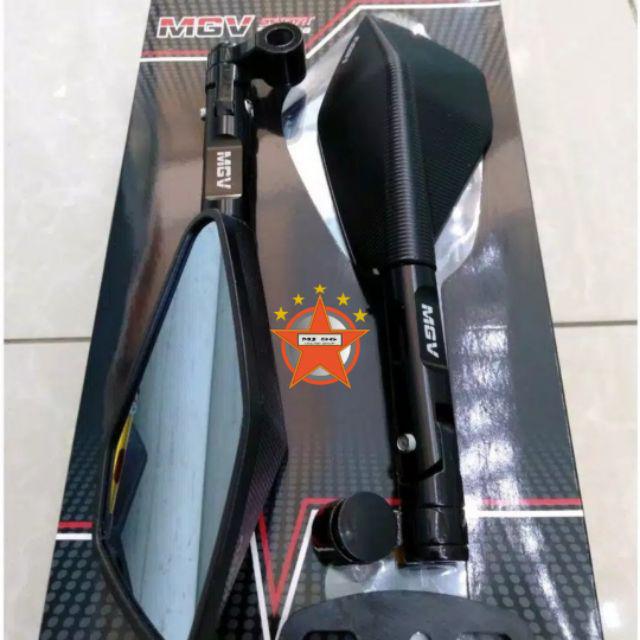 SPION TOMOK FULL CNC UNIVERSAL NINJA CBR R15 R25 GSX SATRIA NMAX LEXI AEROX PCX VIXION-Hitam Kaca Biru