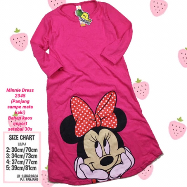 Gamis pineapple kids PNP gamis kaos minnie mouse