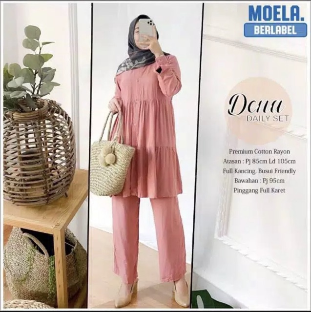 GROSIR MURAH SETELAN TUNIK DENA DAILY SET CELANA BUSUI BUMIL MOSCREPE PREMIUM