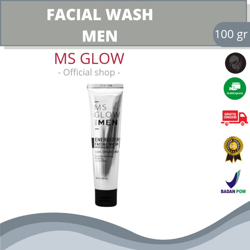 Ms Glow Men Facial Wash / Facial wash Ms Glow Men / MS Glow Men Sabun Wajah /  Facial Wash For Men / Facial Wash Ms Men Termurah