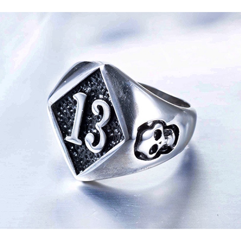 Cincin Vintage Bahan Stainless Steel 316L Warna Silver untuk Pria