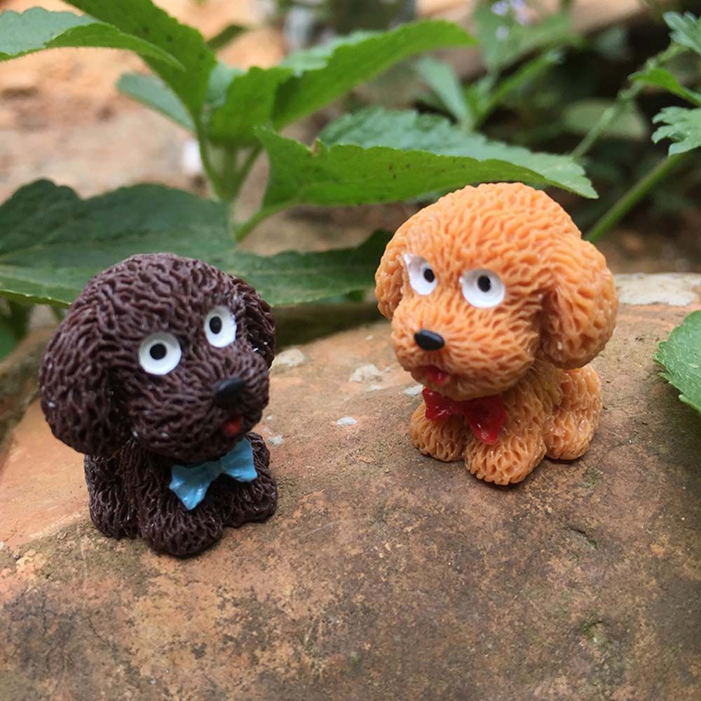 MXBEAUTY 3pcs Miniature Home Figurines Animal Model Garden Cute Bonsai Crafts Dog Decoration Statue/Multicolor