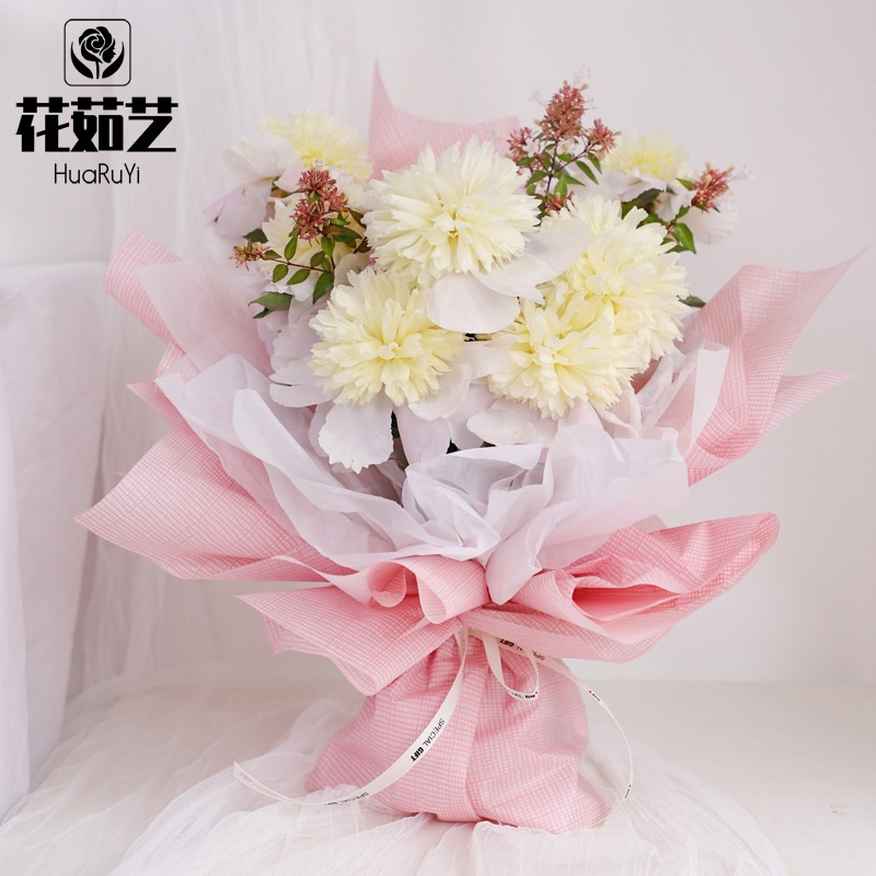 Flower Wrapping Ecer Cellophane Kertas Buket Bunga Hand Bouquet KB6089