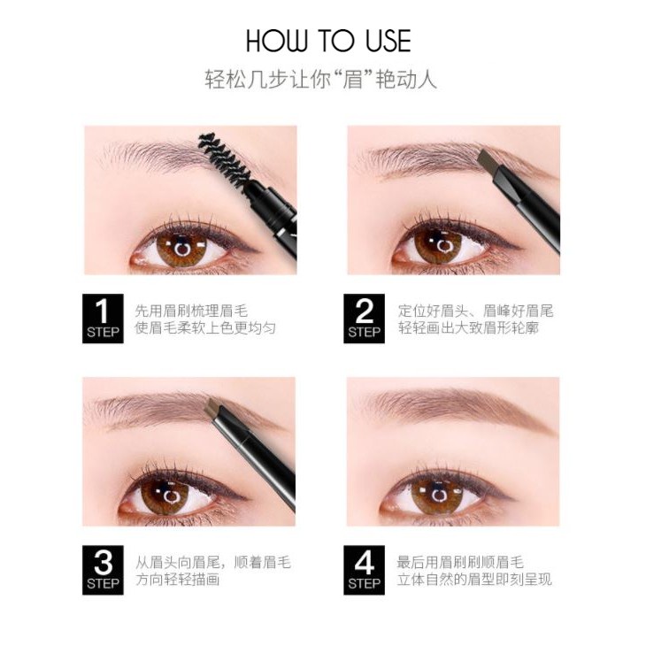 BISA COD Lameila Pensil Alis 7 Warna Eyebrow 2in1 Double Head Dawing Waterproff/Eyebrow Remaja/Eyebrow Murah