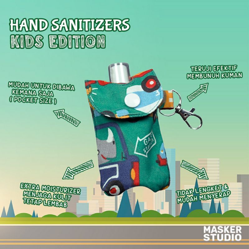 Hand Sanitizer + Tempat Holder Cover Gantungan Anak (Termasuk Hand Sanitizer 30ml) by Masker Studio