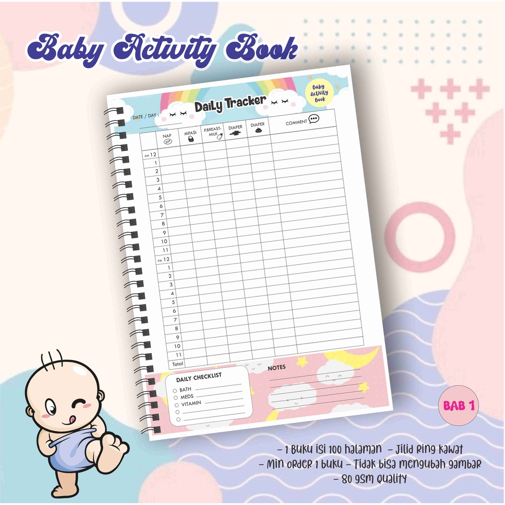 

Baby Activity Book / Journal aktivitas bayi / anak / Buku Planner / Planner Book