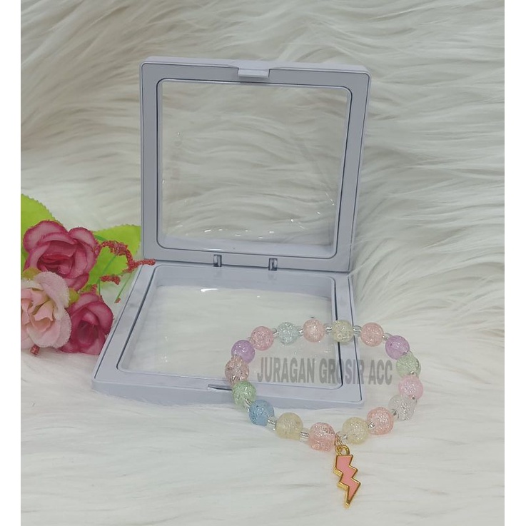 Gelang Titanium Mutiara busur Busur Liontin Cahaya Mewah Transfer manik Gelang Tambahan Untuk Pacar Anti karat Anti luntur