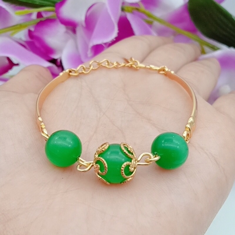 gelang wanita lapis emas permata giok termurah star+