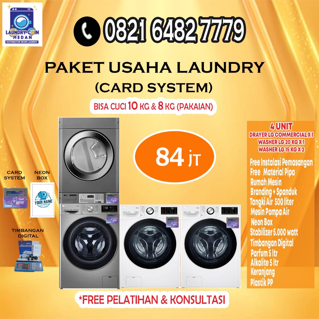 PAKET USAHA LAUNDRY//CARD SYSTEM 84 JUTA//MEDAN