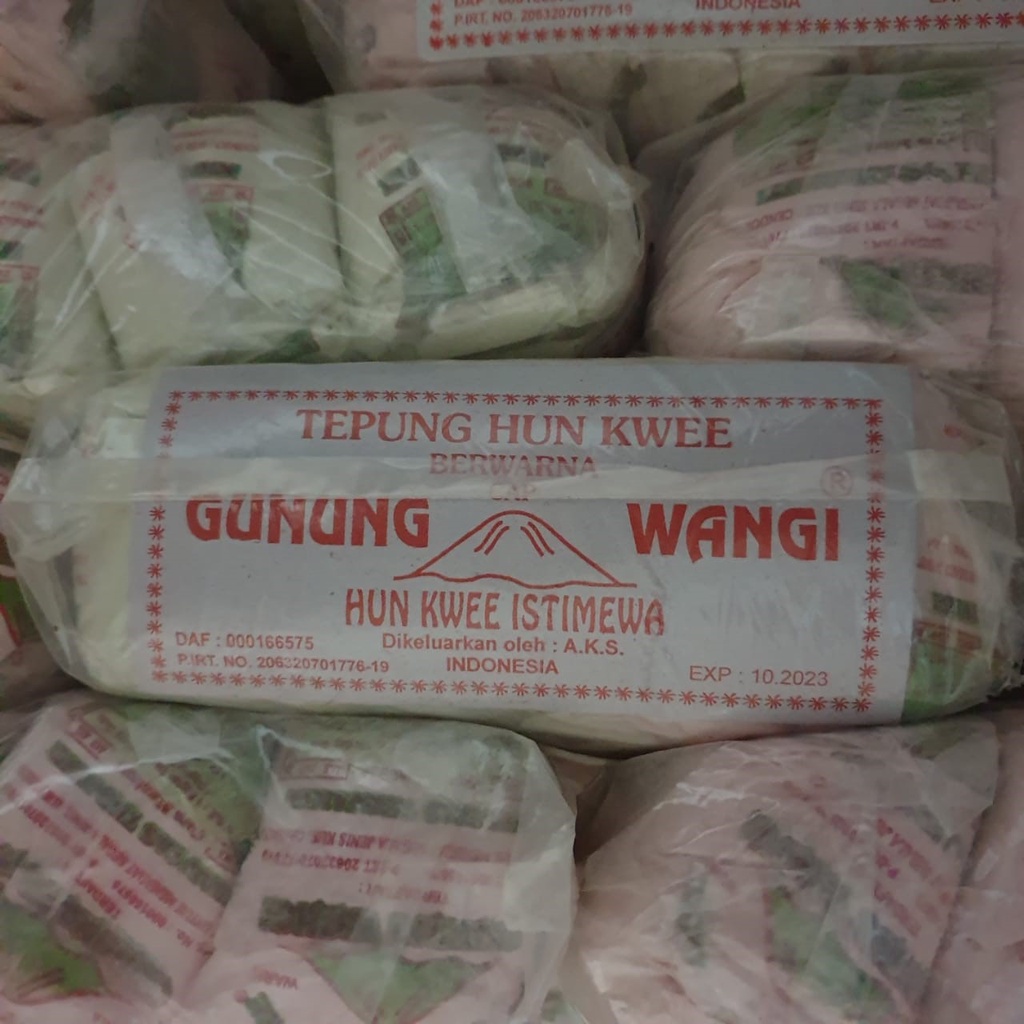 [Bal] Tepung Hun Kwee warna cap Gunung Wangi hijau pink putih isi 50 bungkus - HUNW