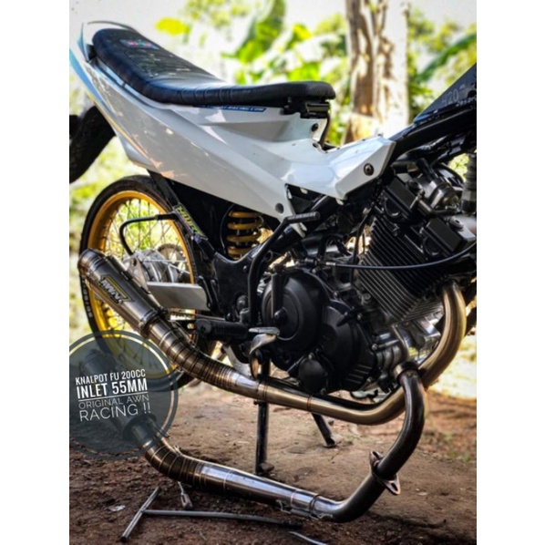 knalpot satria fu 200 inlet 55mm original AWN