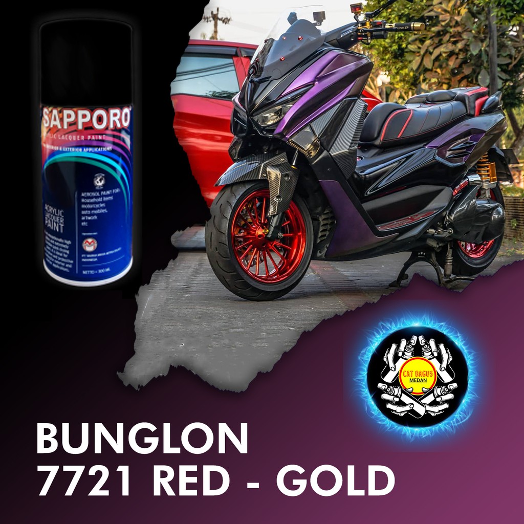 SAPPORO BUNGLON 7721 RED GOLD 300ML CAT SEMPROT 3D KHAMELEON LEMBAYUNG MERAH EMAS UNGU VIOLET CAT MO