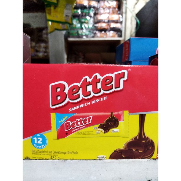 

Better FUN BITES Sandwich Biscuit VANILLA CREAM 12 x 36gr Box / buket snack MURAH