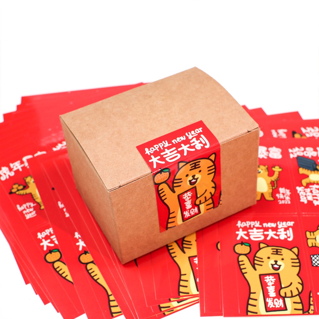 [60Sticker/Pack] Stiker Label Imlek Chinese New Year CNY Sticker Box Hampers