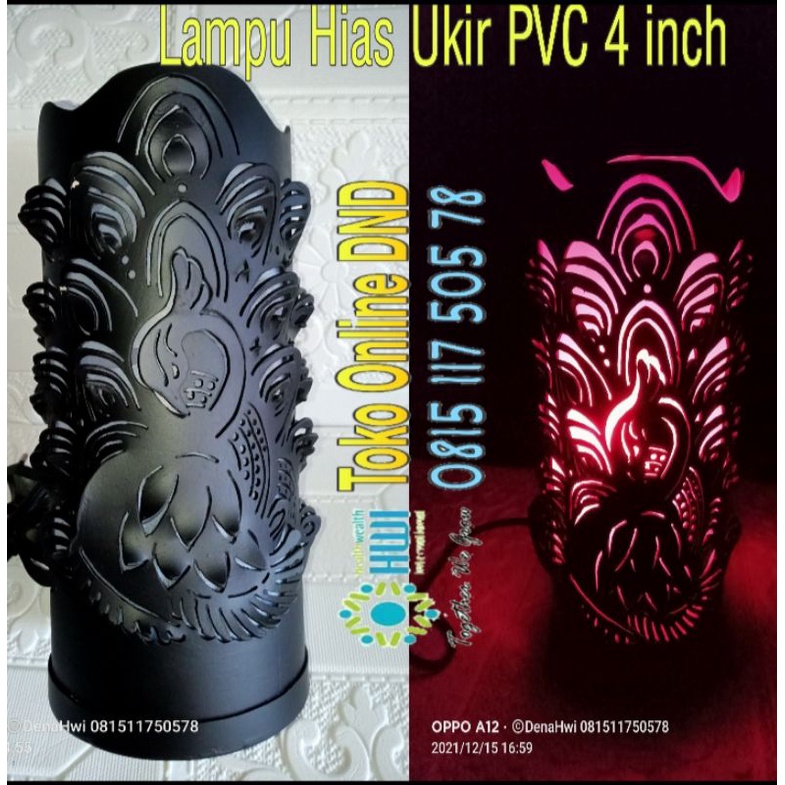 Lampu Hias Ukir PVC 4 Inch Motif Burung Merak