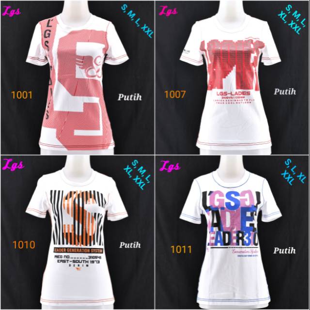 Kaos Oblong Wanita Lgs Ukuran L Lengan Pendek