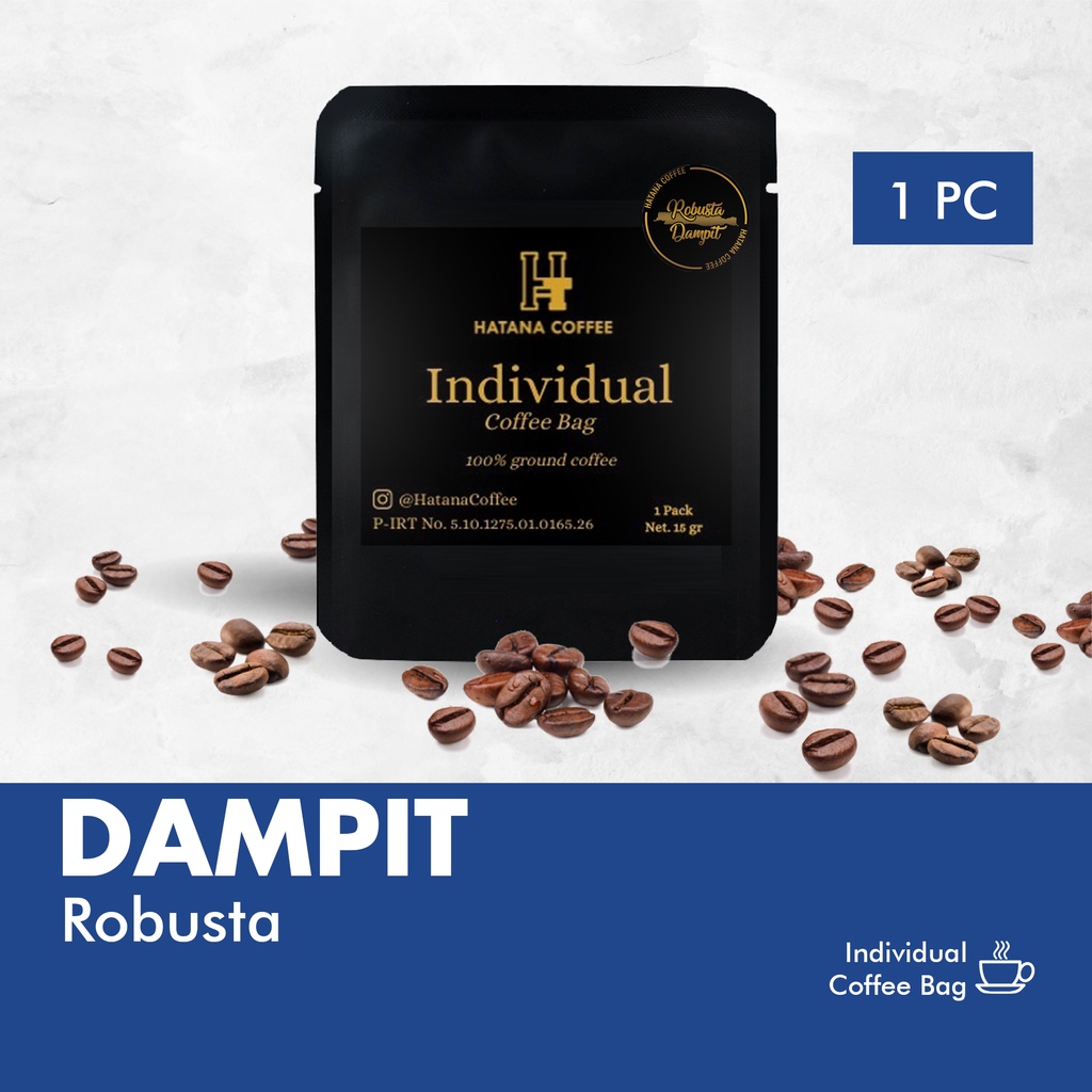

Kopi Celup Robusta Dampit 1 Pack @ 15 Gram | Hatana Coffee