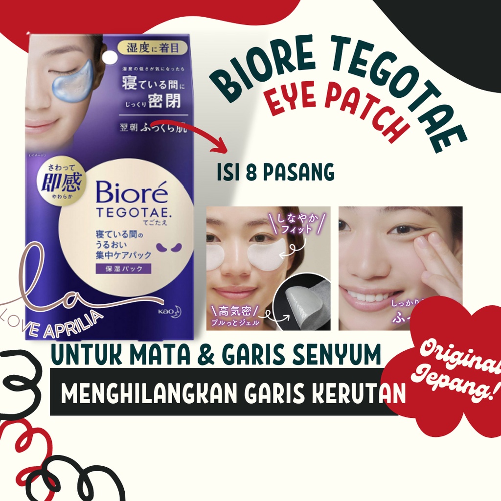 Jual Biore Tegotae Eye Patch (8 Pairs) Original Jepang, Masker Mata