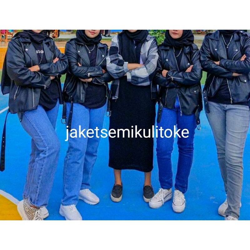 Jaket Kulit Wanita Ramones Changcuters Korea Blazer