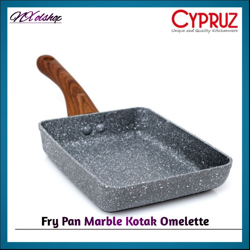 Cypruz Fry Pan Kotak Marble Panci Anti Lengket Fry Pan Anti Lengket Frying Pan