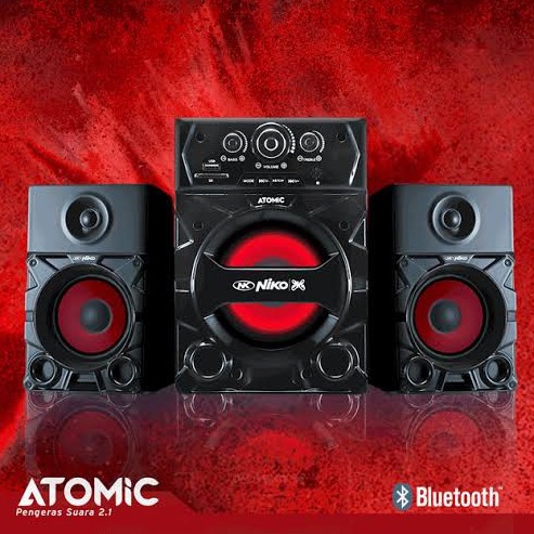 Niko Atomic Speaker 2.1 - NIKO SLANK Atomic Bluetooth multimedia 4 Inch - 35 W - Tidak Bisa karaoke