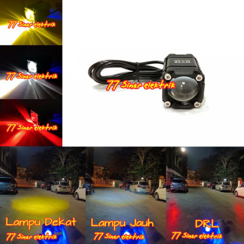 Lampu Tembak Sorot Led D2 Laser Kotak Drl Senja Merah Myth Jauh Dekat Lampu Tembak Led Sql D2 Devil