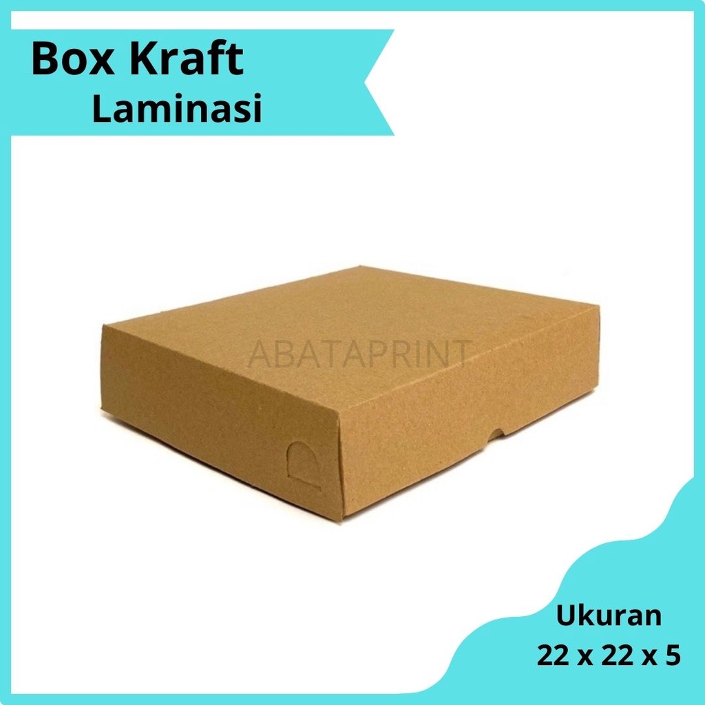 

BOX KRAFT LAMINASI - KOTAK PACKAGING - DUS PIZZA DONAT CAKE SOUVENIR 22 x 22 x 5 cm