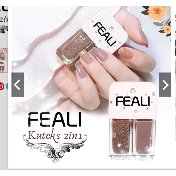 FEALI 2IN1 KUTEK HALAL KUTEKS 2 TONE KUTEK KOREA Cat Kuku muslimah Gel Nail polish - Pretty Mart