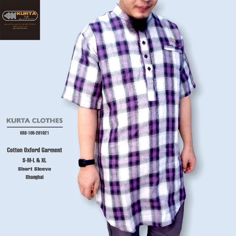 Baju koko pakistan murah - Kurta pakistan motif kotak kotak - Gamis al amwa - kurta pakistan