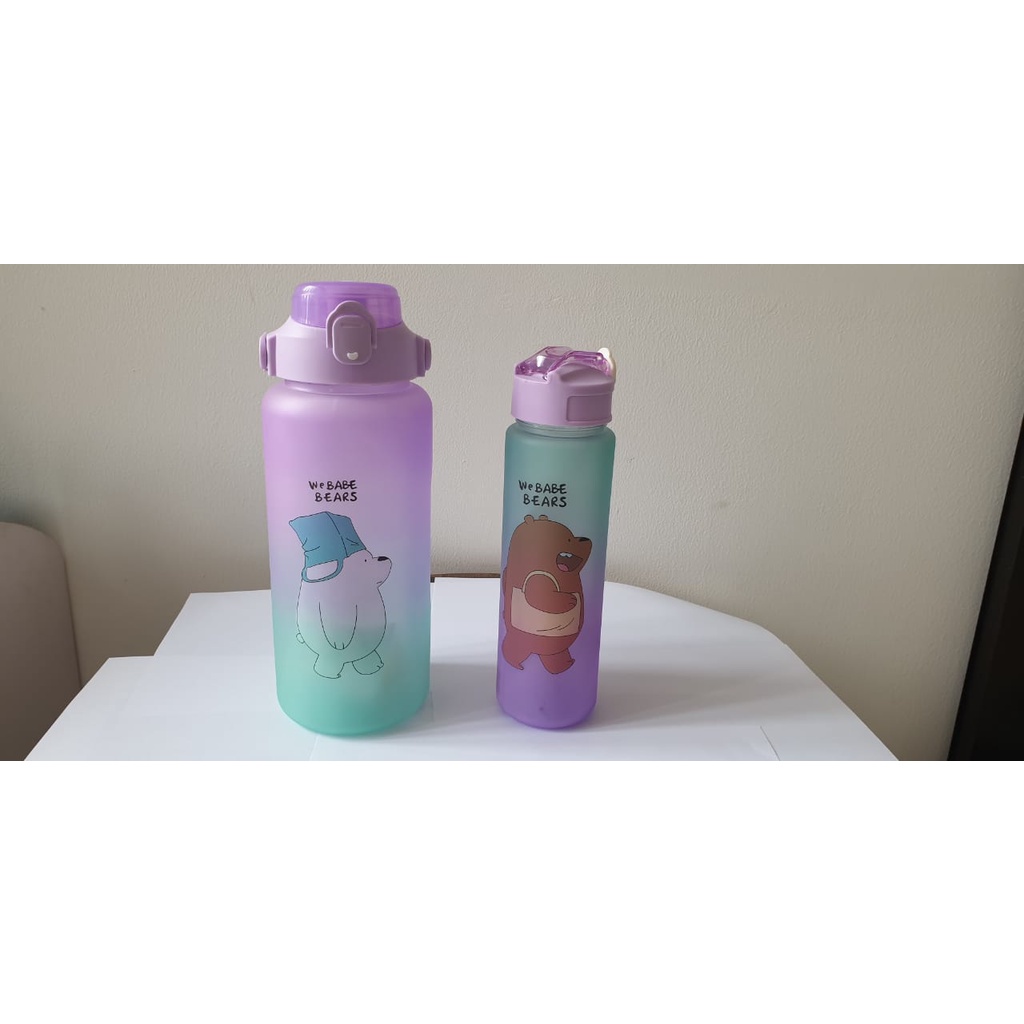 Botol Minum Couple Pasangan beranak Gradasi 2000 ml dan 800 ml Webabe Bear