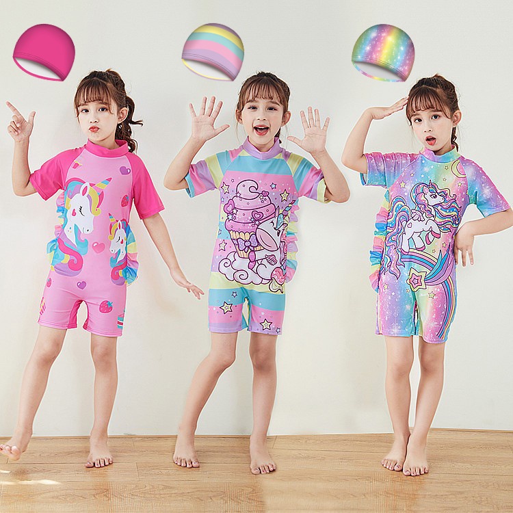 BR6-FREE TOPI Baju Renang Import Anak Laki Perempuan Pendek