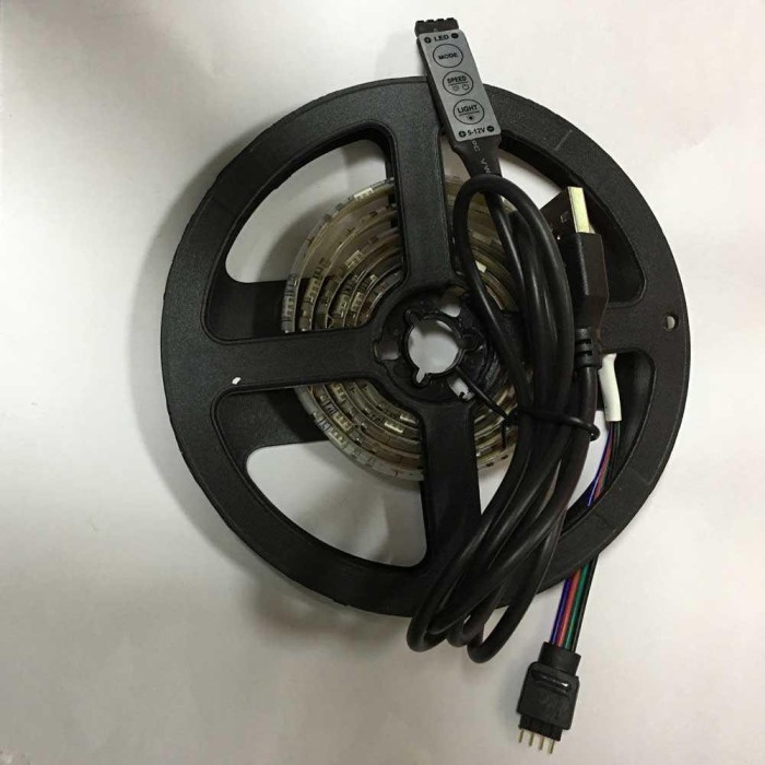 Lampu Led Strip 5050 RGB with USB Controller Multiwarna 3 Meter