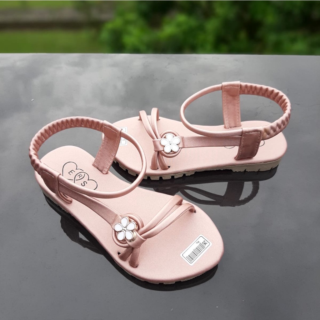 VINANDOZ SDP11-2630 Sandal Tali Anak Perempuan umur 4 5 6 tahun - Sol Karet Anti Slip Motif Bunga